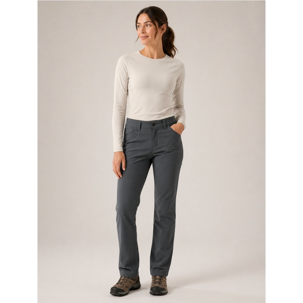 Eddie Bauer Hiking Pants Womens 12 Gray Straight Leg Gorpcore Outdoor Stretch